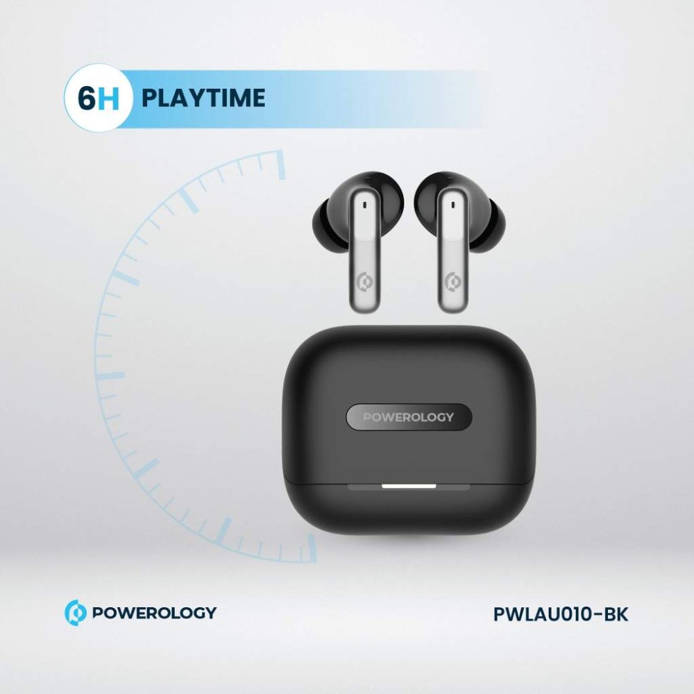 Powerology Hybrid ANC + ENC 6Mic Earbuds - Black — şəkil 5
