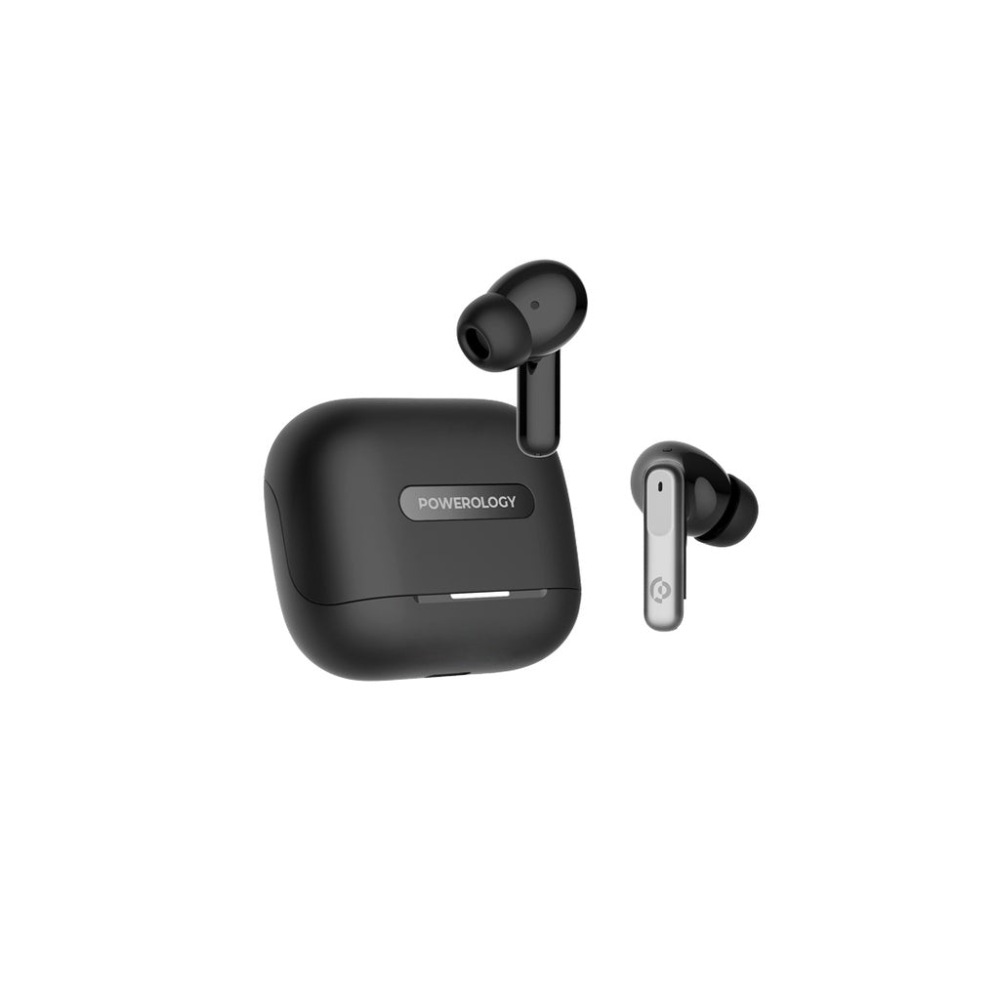 Powerology Hybrid ANC + ENC 6Mic Earbuds - Black — şəkil 2