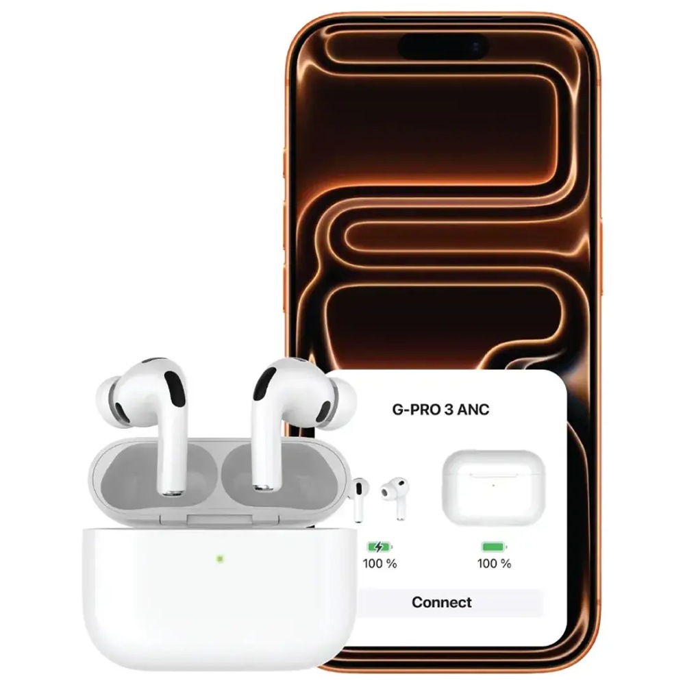 Green Lion Earbuds Pro 3 True Wireless Earbuds with ANC - White — şəkil 3